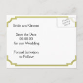 Carte Postale Faire-part Faire part de mariage noir jaune Art Déco (Dos)