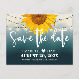 Carte Postale Faire-part Faire part de mariage ombré turquoise Tournesol de