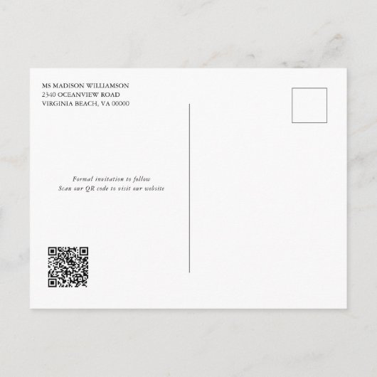 Carte Postale Faire-part Faire part de mariage photo avec guirlandes féeriq (Dos)