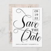 Carte Postale Faire-part Faire part de mariage photo calligraphié (Devant / Derrière)