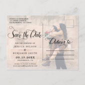 Carte Postale Faire-part Faire part de mariage photo calligraphié (Dos)