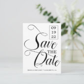 Carte Postale Faire-part Faire part de mariage photo calligraphié (Debout devant)