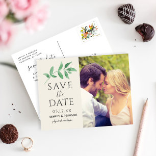 Carte Postale Faire-part Faire part de mariage photo de verdure botanique