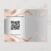 Carte Postale Faire-part Faire part de mariage photo QR rose or argenté (Dos)