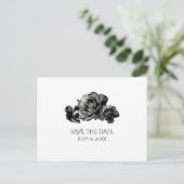Carte Postale Faire-part Faire Part de Mariage Roses Aquarelle Noire (Debout devant)