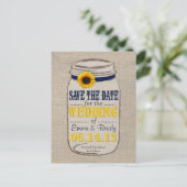 Carte Postale Faire-part Faire part de mariage Rustique Tournesol & Pot en (Debout devant)