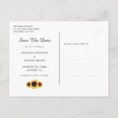 Carte Postale Faire-part Faire part de mariage Tournesol Bleu Marine Photo (Dos)