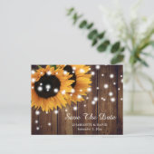 Carte Postale Faire-part Faire part de mariage Tournesol Bois Rustique (Debout devant)