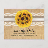 Carte Postale Faire-part Faire part de mariage Tournesol Rustique Lace & Bu (Devant)