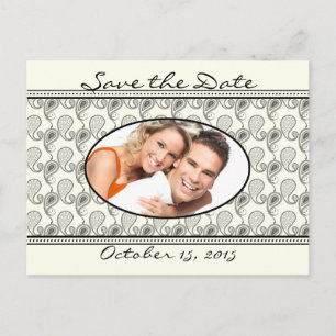 Carte Postale Faire-part Faire part de mariage vintage paisley avec vos pho