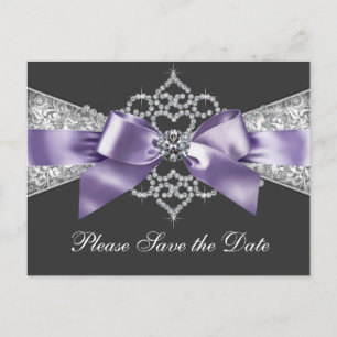Carte Postale Faire-part Faire part de mariage violet et noir