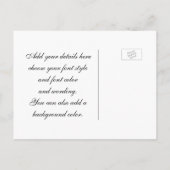 Carte Postale Faire-part Faire part de mariage violet et noir (Dos)