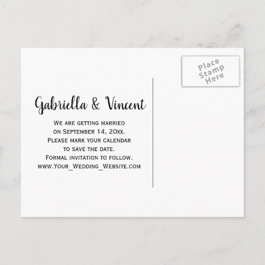 Carte Postale Faire-part Faire part de mariage voile jaune tournesol rustiq (Dos)