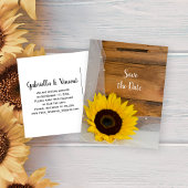 Carte Postale Faire-part Faire part de mariage voile jaune tournesol rustiq