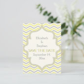 Carte Postale Faire-part Faire part de mariage zigzag chevron gris jaune (Debout devant)