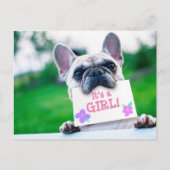 Carte Postale Faire-part Faire part de naissance de bébé fille avec chien p (Devant)