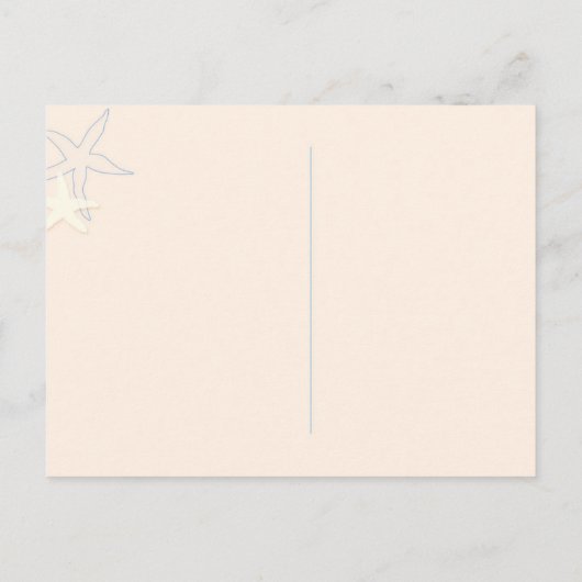 Carte Postale Faire-part Faire part de naissance garçon thème plage Peach & (Dos)