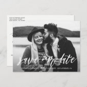 Carte Postale Faire-part Faire part de photo de date à retenir écriture man (Devant / Derrière)