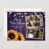 Carte Postale Faire-part Faire part de photo de mariage champêtre avec tour (Devant / Derrière)