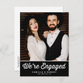 Carte Postale Faire-part Faire part de photo noir de typographie rétro (Devant / Derrière)