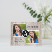 Carte Postale Faire-part Faire part de remise de diplôme en bois rustique 2 (Debout devant)