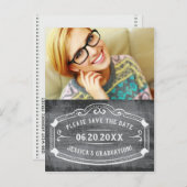 Carte Postale Faire-part Faire part de remise des diplômes avec tableau noi (Devant / Derrière)