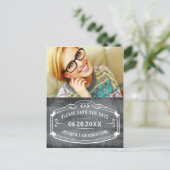 Carte Postale Faire-part Faire part de remise des diplômes avec tableau noi (Debout devant)