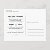 Carte Postale Faire-part Faire part de report de mariage moderne (Dos)