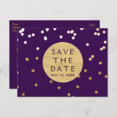 Carte Postale Faire-part Faire part de réservation de date à pois confettis (Devant / Derrière)
