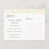 Carte Postale Faire-part Faire part de réservation de Modern Script Gold He (Dos)