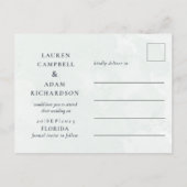 Carte Postale Faire-part Faire part floral rustique Eucalyptus Vert Sauge (Dos)