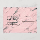 Carte Postale Faire-part Faire part moderne avec tourbillon de marbre rose  (Dos)