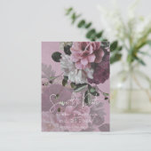 Carte Postale Faire-part Faire part moderne floral rose et blanc (Debout devant)