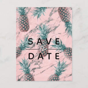 Carte Postale Faire-part Faire part moderne Tourbillon Marbre Rose Ananas