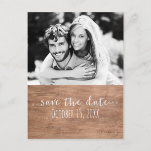 Carte Postale Faire-part Faire part SAVE THE DATE Mariage Rustique Bois Cla