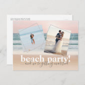 Carte Postale Faire-part Faire Photo de Mariage à la Plage Horizontale Save (Devant / Derrière)