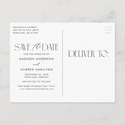 Carte Postale Faire-part Faire rougir | Simple Arch moderne Photo Enregistr (Dos)