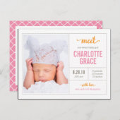 Carte Postale Faire-part Faire sa connaissance Annonce de naissance moderne (Devant / Derrière)