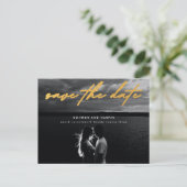 Carte Postale Faire-part Faire Simple Photo Or Blanc Save The Date (Debout devant)