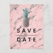 Carte Postale Faire-part Faire suivre moderne Marbre Rose Ananas (Devant)