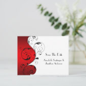 Carte Postale Faire-part Faire tourbillonner le blanc rouge noir pour la da (Debout devant)