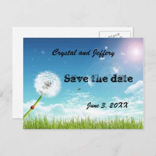 Carte Postale Faire-part Faire un mariage de souhaits Enregistrer la date (Devant / Derrière)