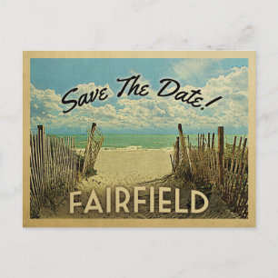 Carte Postale Faire-part Fairfield Connecticut Enregistrer La Date Vintage