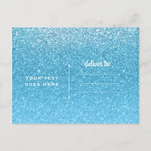 Carte Postale Faire-part Fairy Tale Blue Parties scintillant Glam Party Enr (Dos)