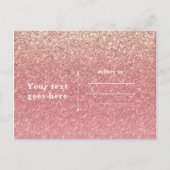Carte Postale Faire-part Fairy Tale Parties scintillant rose Glam Party Enr (Dos)
