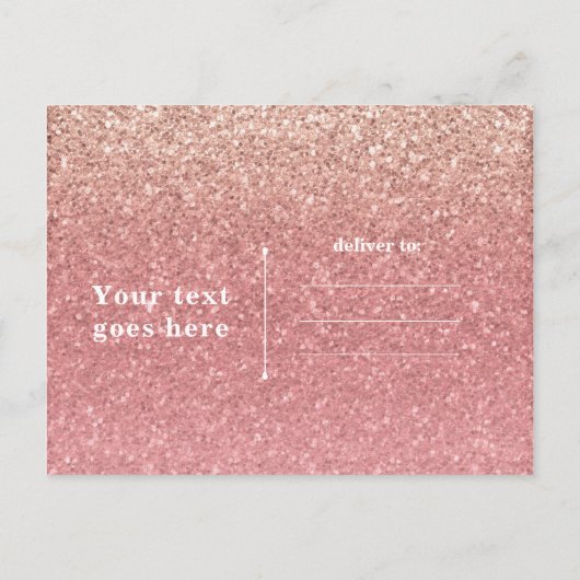 Carte Postale Faire-part Fairy Tale Parties scintillant rose Glam Party Enr (Dos)