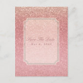 Carte Postale Faire-part Fairy Tale Parties scintillant rose Glam Party Enr (Devant)