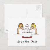 Carte Postale Faire-part Faites gagner la date, bande dessinée lesbienne de (Devant / Derrière)