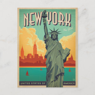 Carte Postale Faire-part Faites gagner la date   NYC - Madame Liberty 2