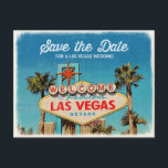 Carte Postale Faire-part Faites gagner la date pour épouser fabuleux de Las<br><div class="desc">Rétro peinture vintage unique - sauvez les cartes postales de date pour des mariages de destination à Las Vegas fabuleux. Si vous avez besoin de n'importe quelle personnalisation,  svp contactez-nous.</div>